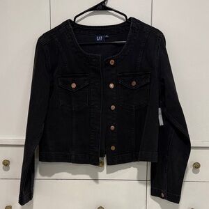NWT GAP black denim crop jacket